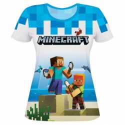 Женская футболка 3D Minecraft summer - PrintSalon