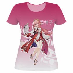 Жіноча 3D футболка Mischievous Yae Miko - PrintSalon