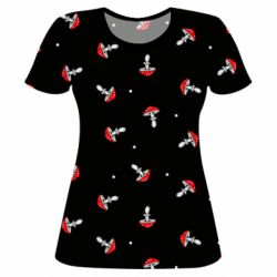 Женская футболка 3D Мухоморы