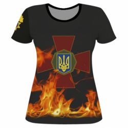 Женская футболка 3D Нацгвардія Вогонь