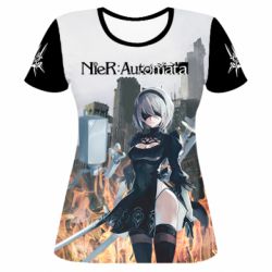 Женская футболка 3D Nier Automata 2B - PrintSalon