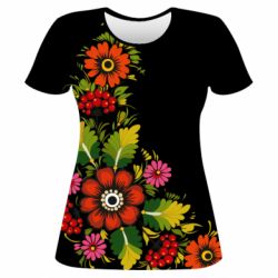 Жіноча 3D футболка Петриківський розпис - PrintSalon