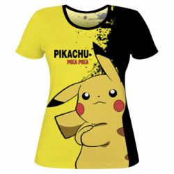 Женская футболка 3D Pikachu Pika Pika - PrintSalon