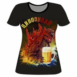 Женская футболка 3D Пивозилла - PrintSalon