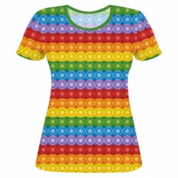 Женская футболка 3D Pop It Texture-PrintSalon Женская футболка 3D Pop It Texture