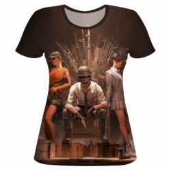 Женская футболка 3D Pubg on the throne - PrintSalon