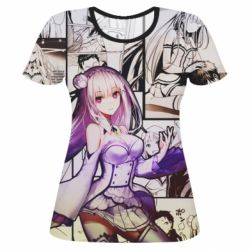 Женская футболка 3D Re:Zerо Emilia