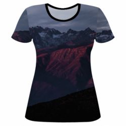 Жіноча 3D футболка Red mountains - PrintSalon