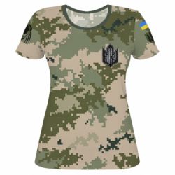 Женская футболка 3D РУССКИЙ ВОЕННЫЙ КОРАБЛЬ ІДІ НА ХУЙ! ВСУ - PrintSalon