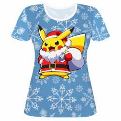 Жіноча 3D футболка Santa Claus Pikachu - PrintSalon