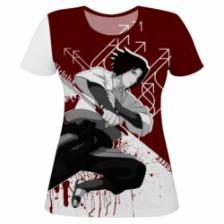 Женская футболка 3D Sasuke Uchiha - PrintSalon