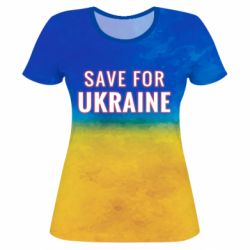 Женская футболка 3D Save for Ukraine - PrintSalon