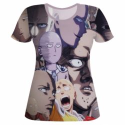 Жіноча 3D футболка Сайтама многоликий - PrintSalon