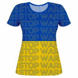 Женская 3D футболка Stop War Stop War