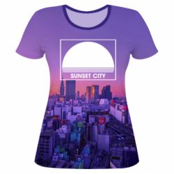 Жіноча 3D футболка Sunset city - PrintSalon