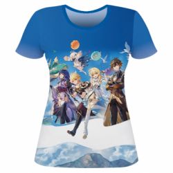 Женская футболка 3D Teyvat Genshin Impact