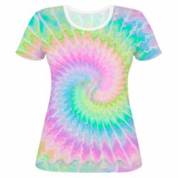 Жіноча 3D футболка Tie dye spiral - PrintSalon