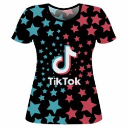 Женская футболка 3D TikTok Star-PrintSalon Женская футболка 3D TikTok Star
