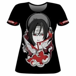 Женская футболка 3D Uchiha Itachi-PrintSalon Женская футболка 3D Uchiha Itachi