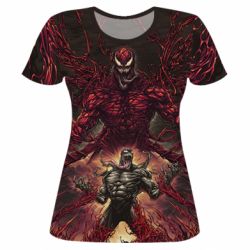 Жіноча 3D футболка Веном и Карнаж симбиоты - PrintSalon