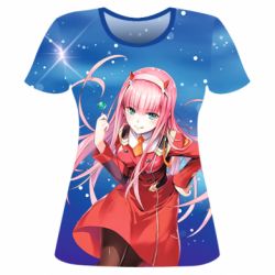 Женская футболка 3D Zero Two Stars - PrintSalon