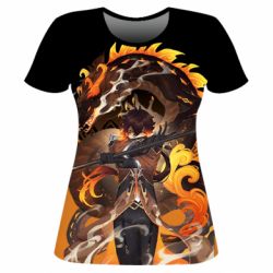 Жіноча 3D футболка Zhongli Geo Archon Morax - PrintSalon
