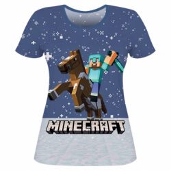 Жіноча 3D футболка Зимовий Майнкрафт - PrintSalon