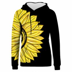 Жіноче 3D худі Великий соняшник Україна