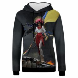 Жіноче 3D худі Українка захисниця