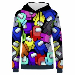 Женское 3D худи Among us multicolored - PrintSalon