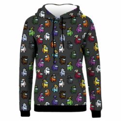 Женское 3D худи Among Us Pattern - PrintSalon