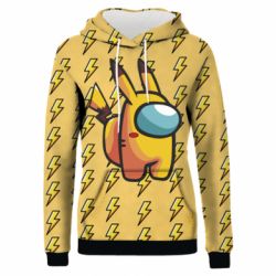 Женское 3D худи Among Us - Pikachu skin - PrintSalon