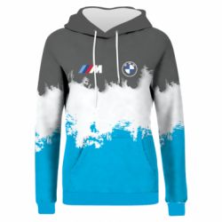Жіноче 3D худі BMW logo and gray background