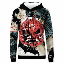 Жіноче 3D худі Cyberpunk 2077 Dragon - PrintSalon