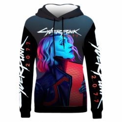 Жіноче 3D худі Cyberpunk Girl Portrait - PrintSalon