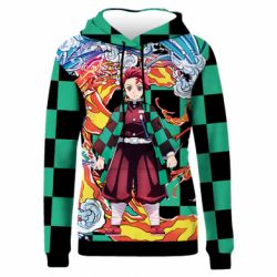 Жіноче 3D худі Demon Slayer Kimetsu No Yaiba-PrintSalon Жіноче 3D худі Demon Slayer Kimetsu No Yaiba