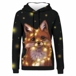 Жіноче 3D худі Fox And Christmas Lights