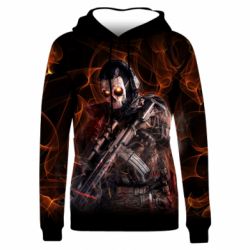 Женское 3D худи Ghost On Fire - PrintSalon