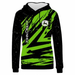 Жіноче 3D худі John Deere and green background