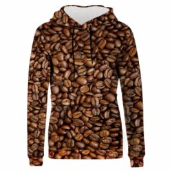 Жіноче 3D худі Кавові зерна-PrintSalon Жіноче 3D худі Кавові зерна