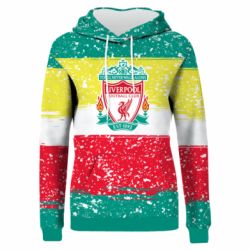 Жіноче 3D худі Liverpool and logo colors