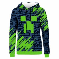 Женское 3D худи Minecraft Creeper