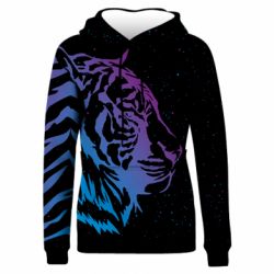 Жіноче 3D худі Neon Tiger