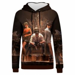 Женское 3D худи Pubg on the throne - PrintSalon