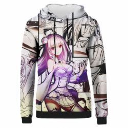 Жіноче 3D худі Re:Zerо Emilia-PrintSalon Жіноче 3D худі Re:Zerо Emilia