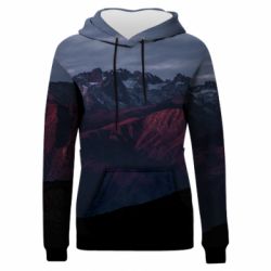 Жіноче 3D худі Red mountains
