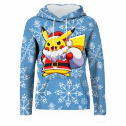 Жіноче 3D худі Santa Claus Pikachu