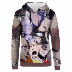 Жіноче 3D худі Сайтама многоликий-PrintSalon Жіноче 3D худі Сайтама многоликий