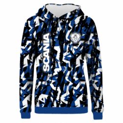 Жіноче 3D худі Scania logo and grunge
