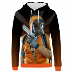 Женское 3D худи Standoff 2 Terrorist in a gas mask - PrintSalon
